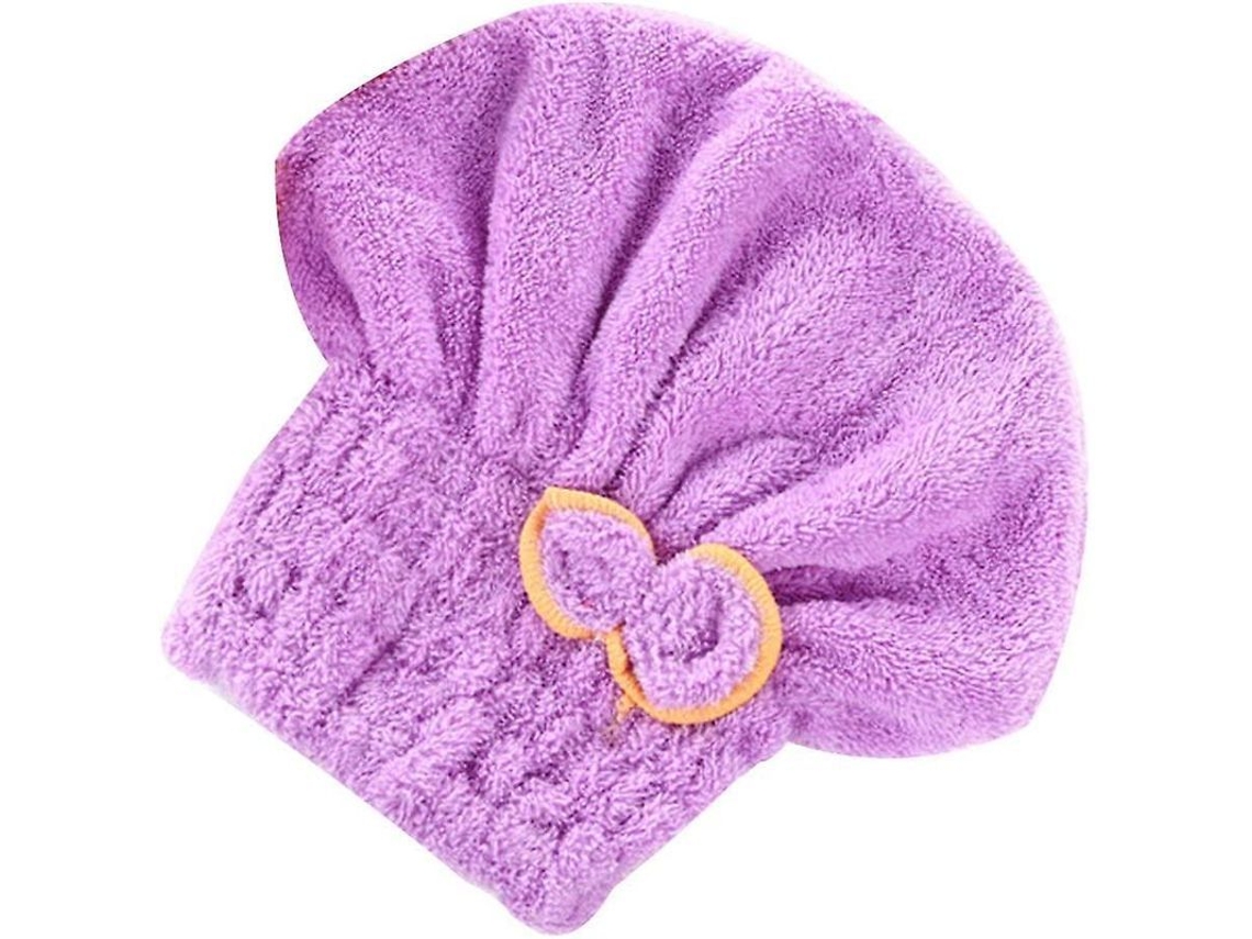 2026 gorra Secadora de Cabelo de Microfibra Toalha Absorvente Rápida com Laço para Mulher, Roxa