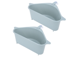 Organizador De Esponja Triangular Azul Para Cozinha 2 Peças