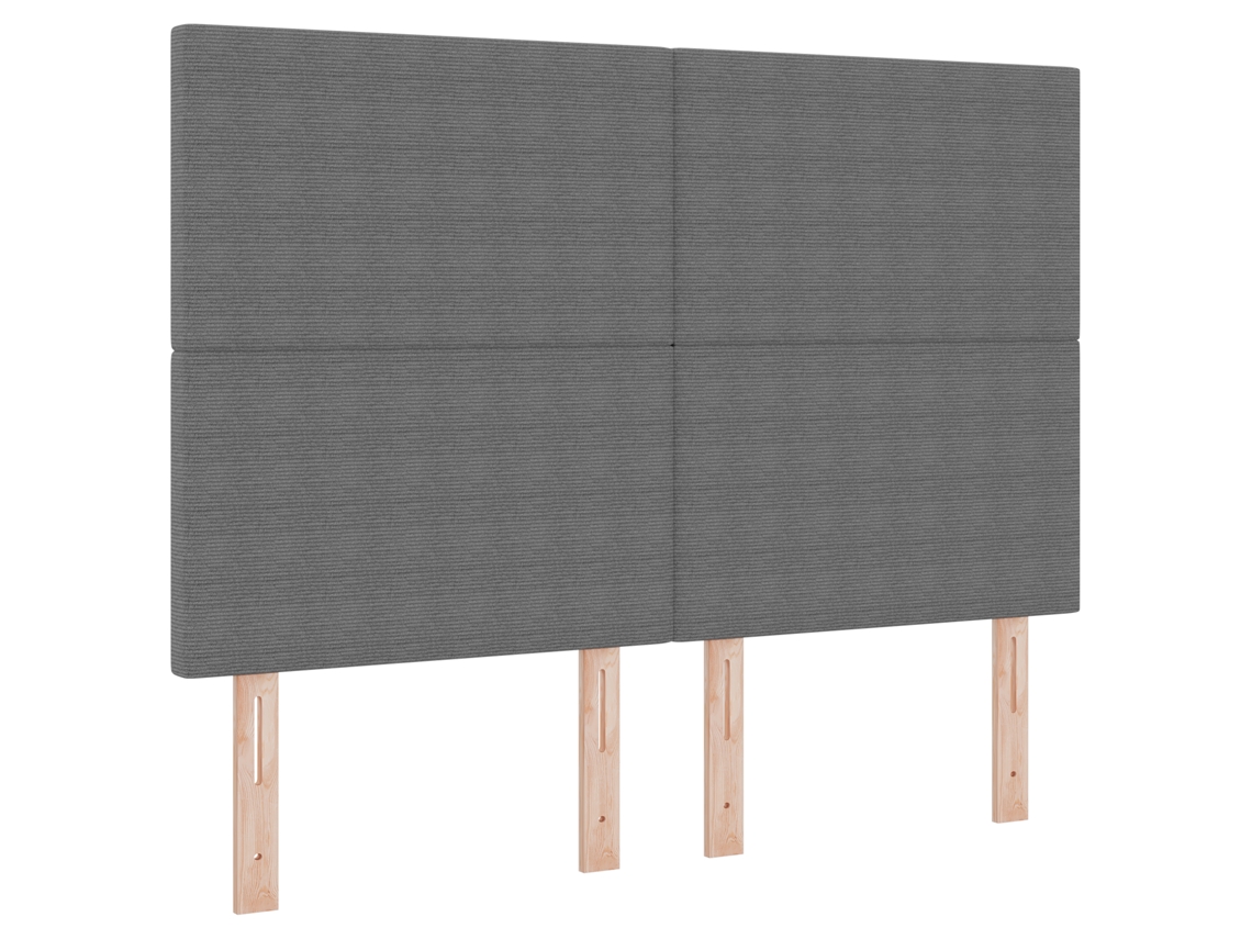 Cabeceira Ajustável Em Cinza Claro Vidaxl Cinzento-claro Tecido (144 Cm)