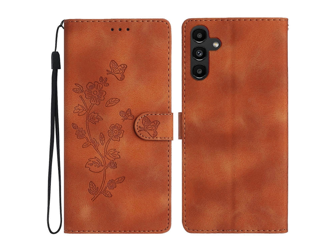 Capa Magnética De Couro Sintético Para Samsung Galaxy A25 5g, Capa Tipo Carteira Com Estampa De Flores