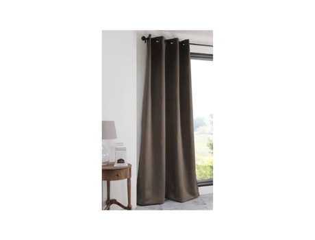 Cortina Blackout com Ilhós de Poliéster Liso Notte Taupe 135X180Cm STOF
