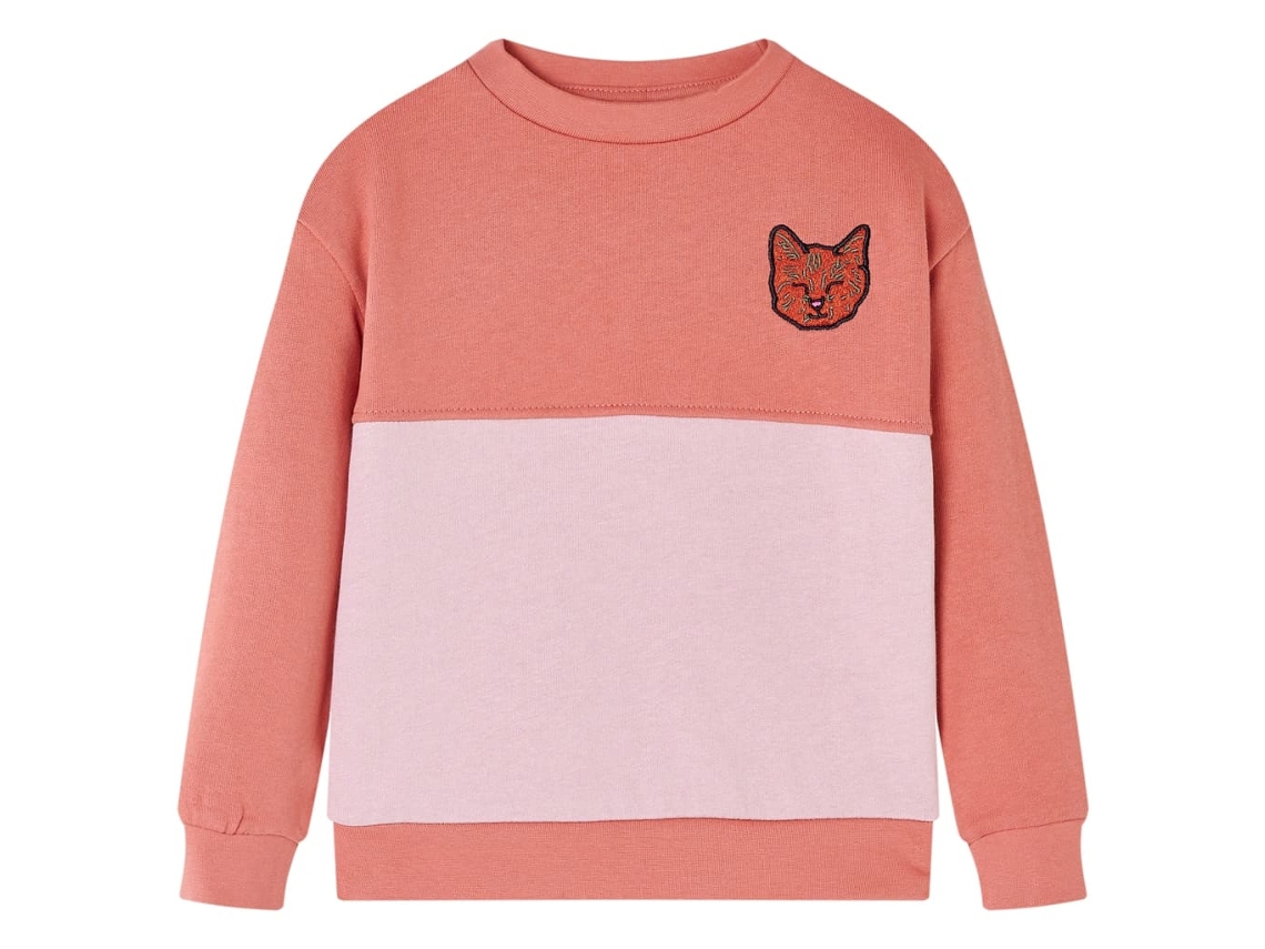 Sweatshirt Para Criança Bloco De Cor Rosa 104