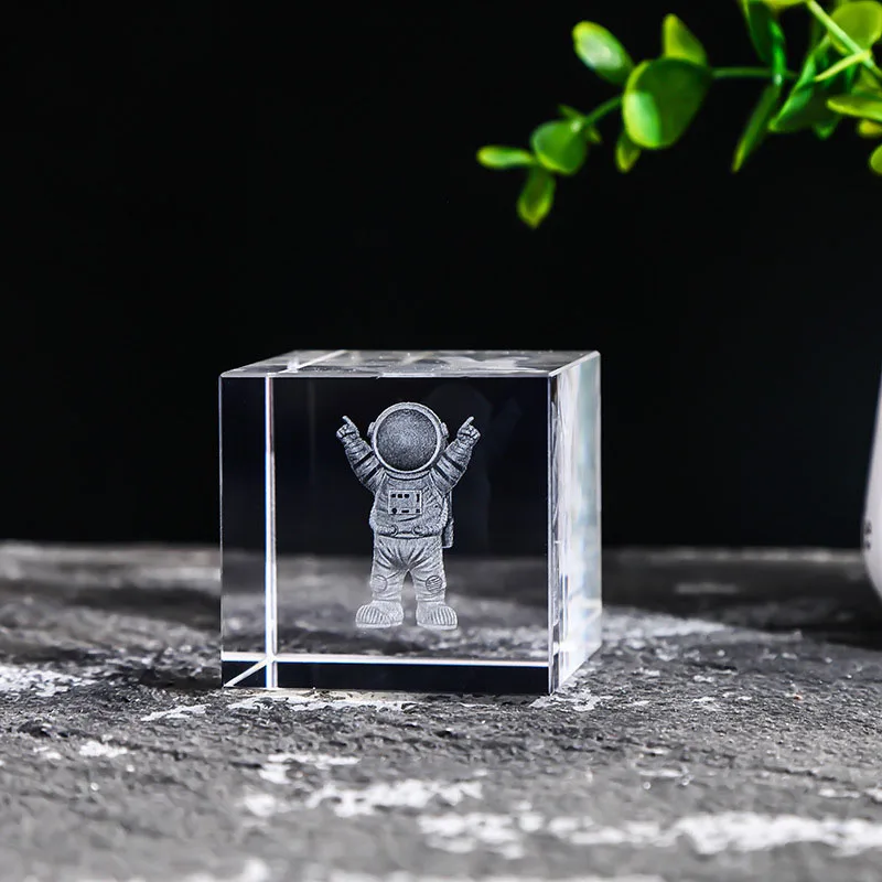 Cubo de Cristal Quadrado com Gravação a Laser 3d Série Astronômica MDUG (estilo 2 40mm)