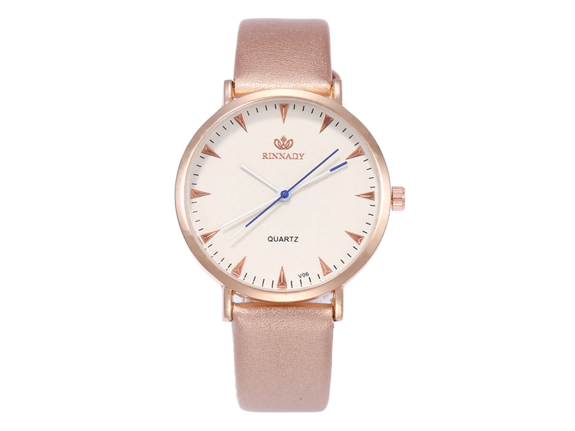Relógio de quartzo unissex Zhoulianfa com pulseira de couro PU (dourado)