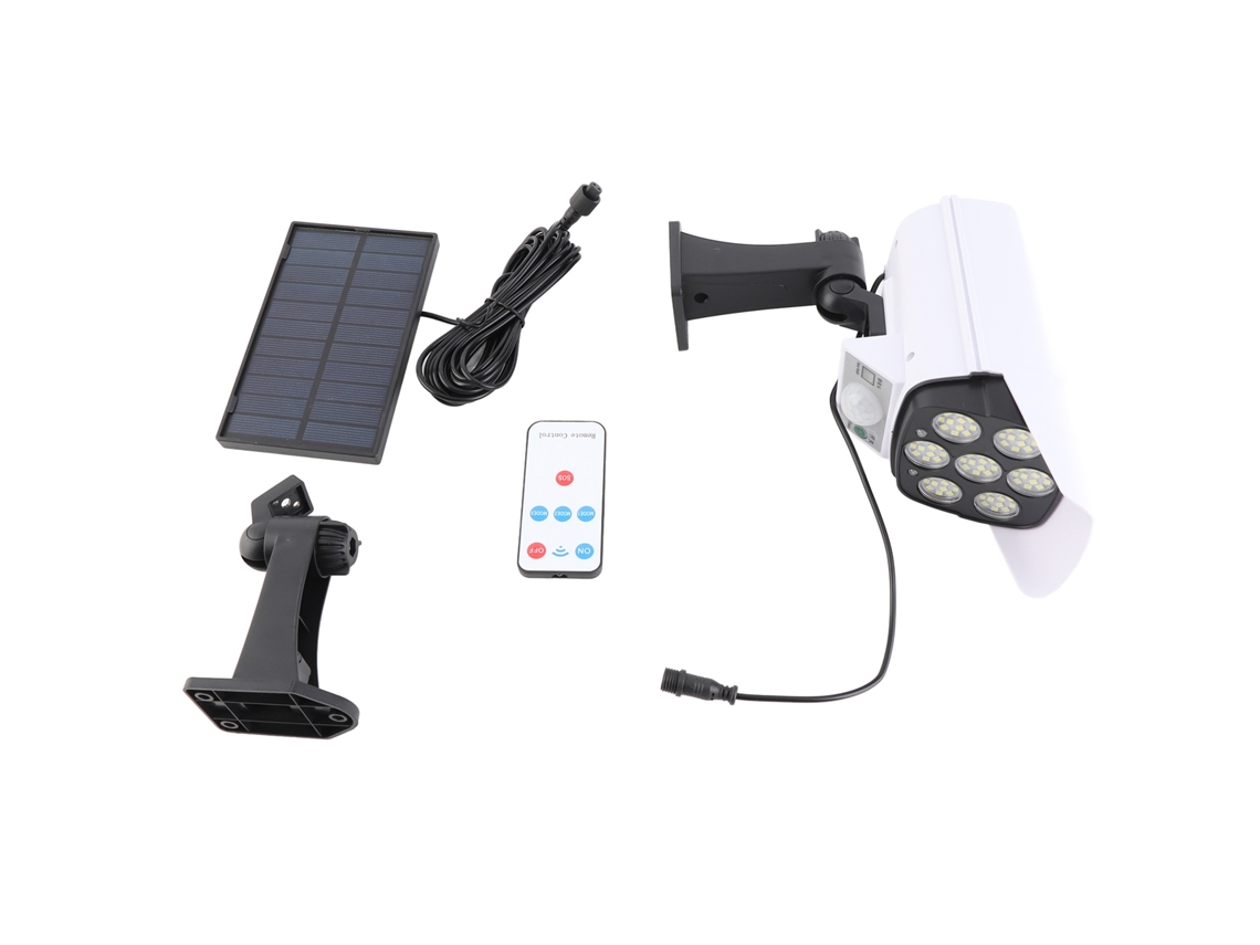 Luz Solar com Sensor de Movimento e Câmera Falsa IP65 3 Modos para Jardim Pátio S/MARCA