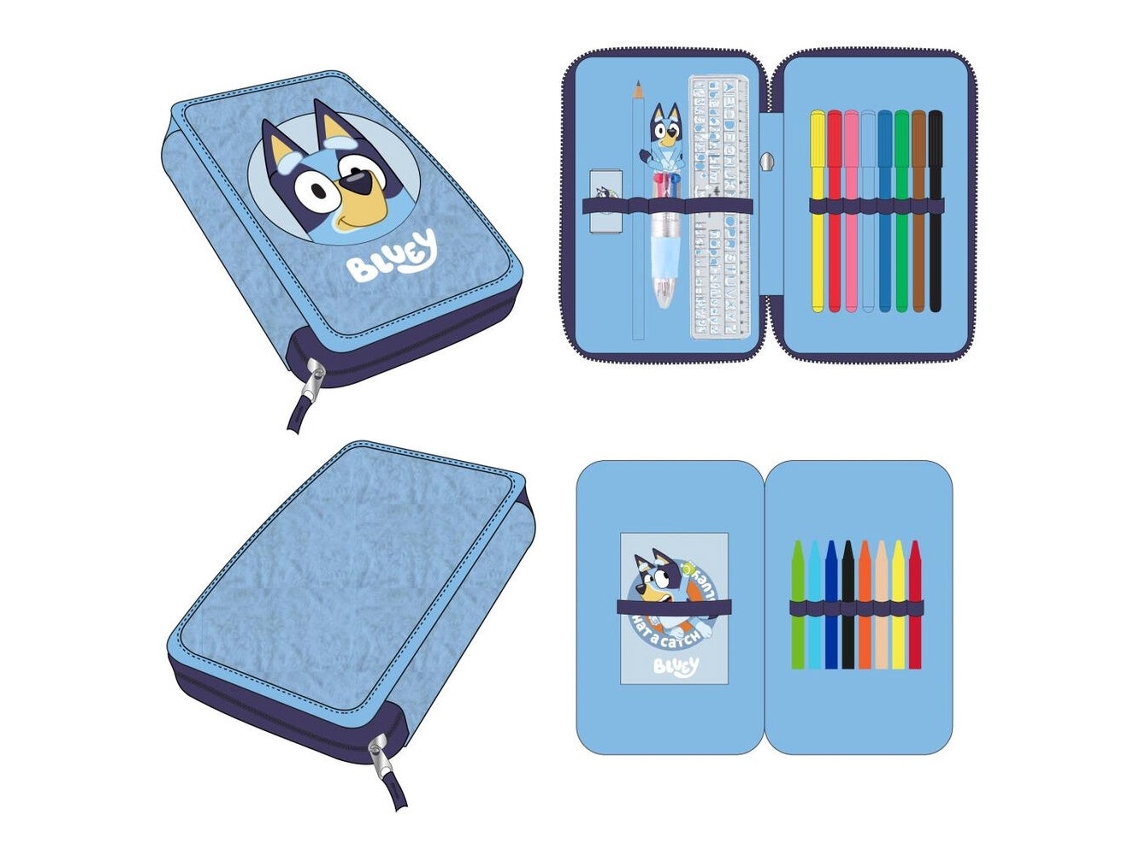 Estojo Duplo Azul para Lápis BRILVIBERA
