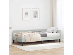 Vidaxl Estrutura De Cama De Canto Com Colchão 2 Unid. Cinzento-claro