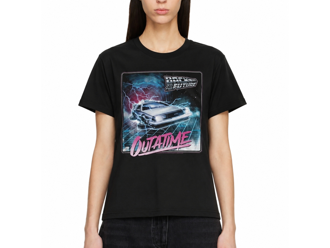 Rockinstone Back To The Future Movie Outta Time Black Adult T-shirt Size:l