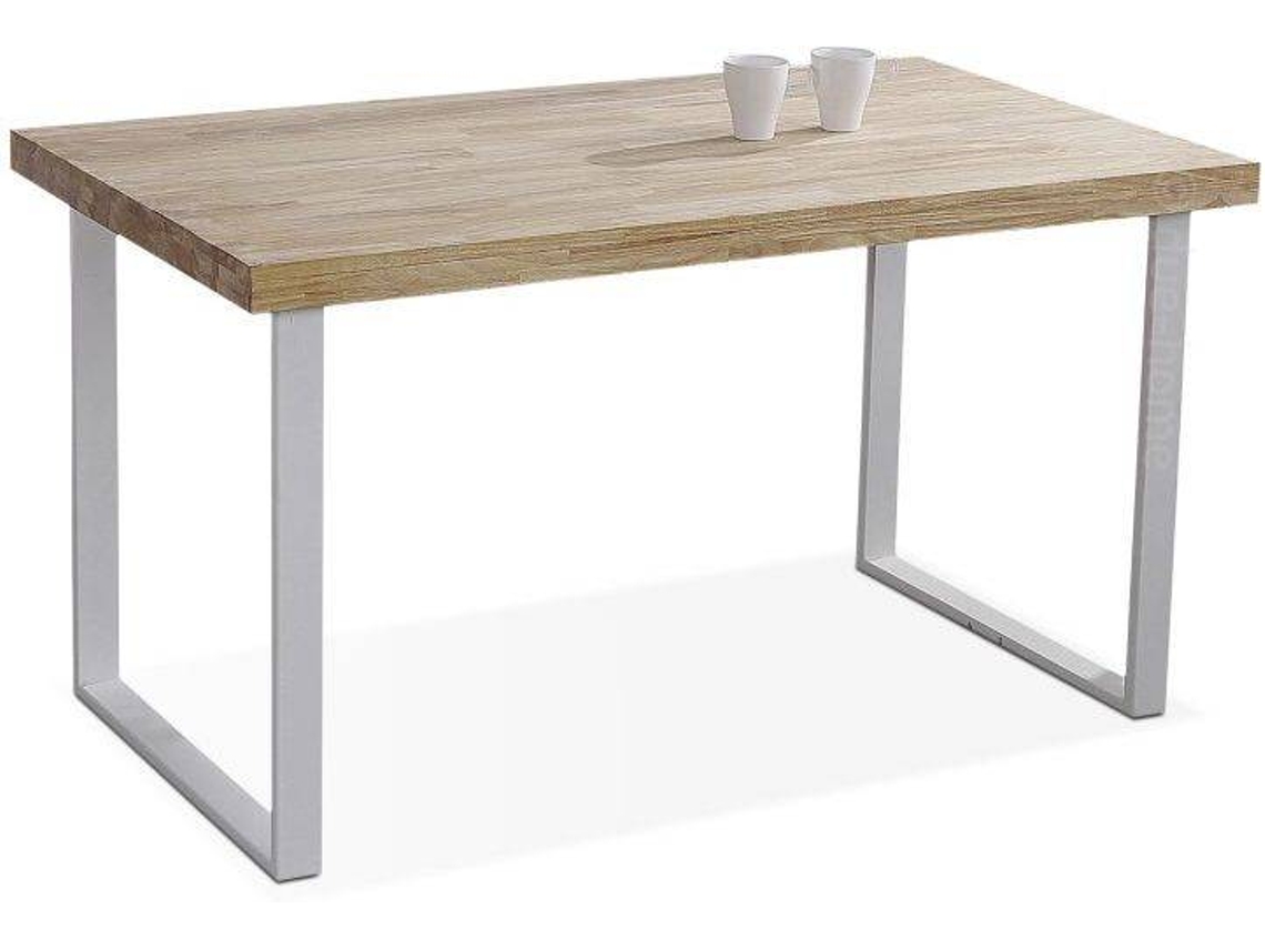 Mesa de Refeição ADEC Madeira Natural   (Carvalho selvagem branco - Madeira - 140 x 80 x 76,5 cm)