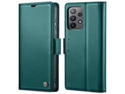 Capa Para Samsung Galaxy A33 5g Borboleta Fivela Litchi Textura De Telefone De Couro Rfid Antirroubo Azul Perolado