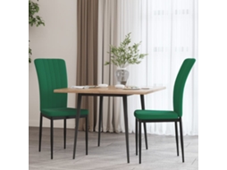Vidaxl Cadeiras De Jantar 2 Pcs Veludo Verde-escuro