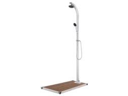 Vidaxl Chuveiro De Jardim C/ Base Castanha 220 Cm Alumínio