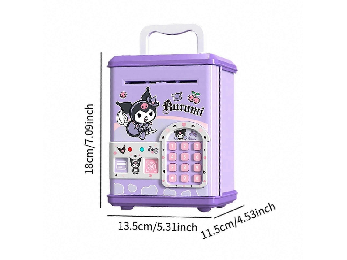 Cofrinho Eletrônico Kuromi De Alta Qualidade Para Crianças Com Reconhecimento Impressão Digital Brinquedo Educativo 13,5 Cm X 11 Aquaforge