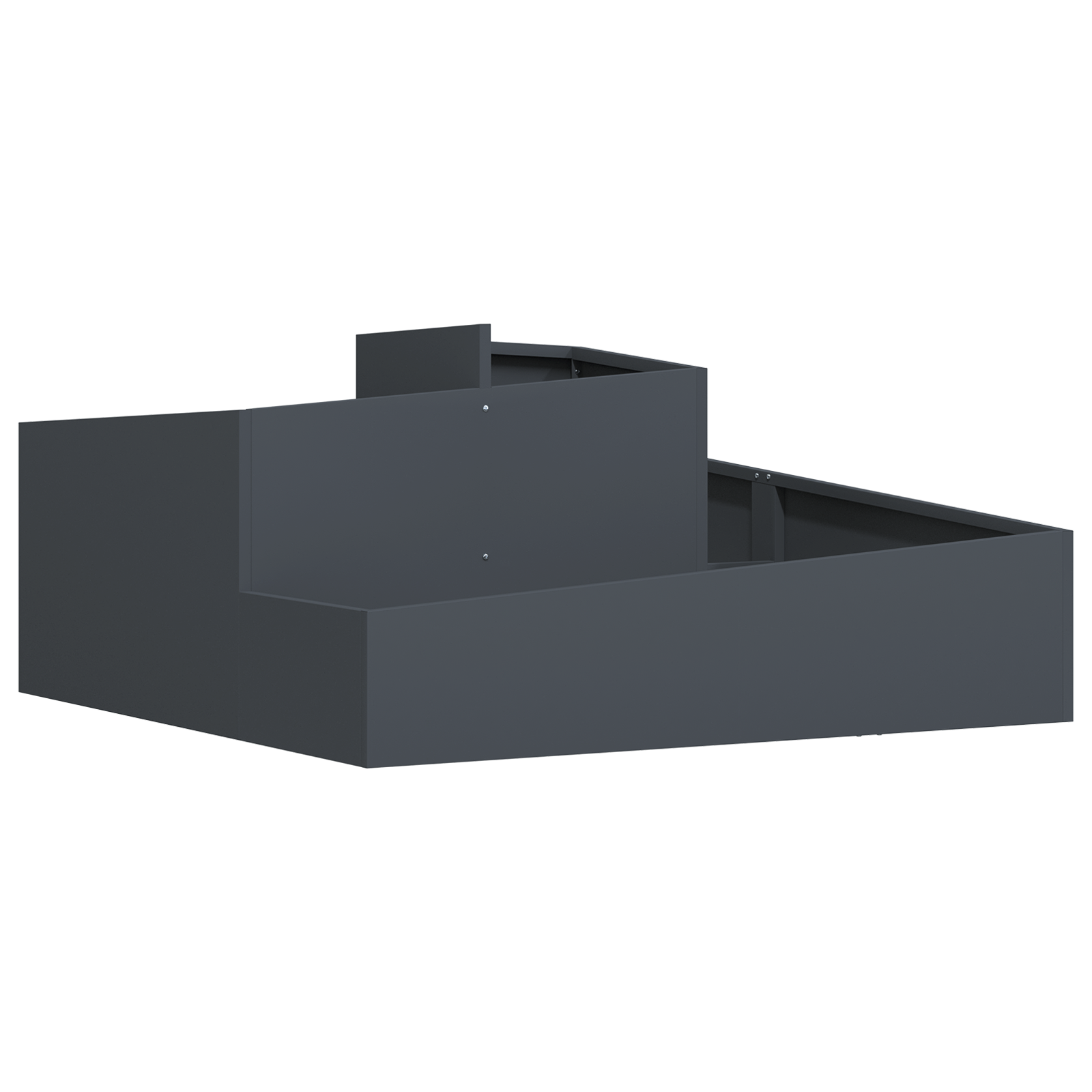 Conjunto 1 Vaso Metálico Para Exterior Vidaxl Antracite Aço (100 X 100 X 50 Cm)
