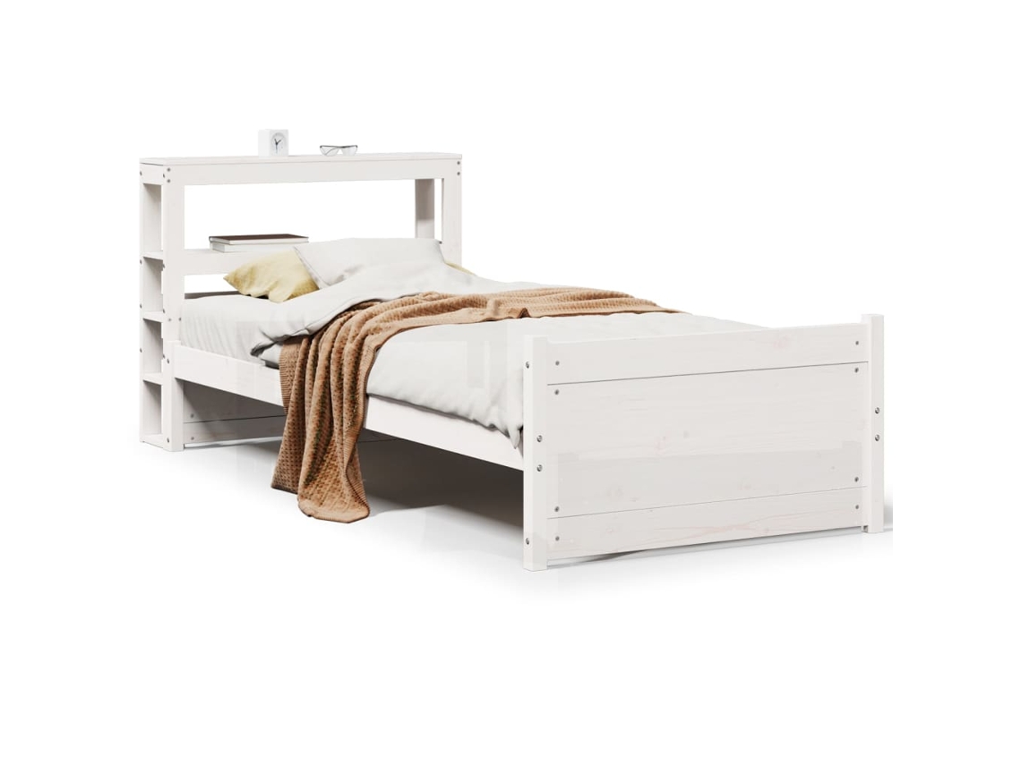Estrutura Cama com Cabeceira Sem Colchão Branco MAISON EXCLUSIVE 90x190 cm