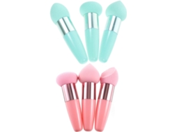 Caneta portátil para maquilhagem com 6 esponjas de látex e capa, para uso a seco e moagem.