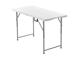 Mesa Dobrável S/MARCA de plástico para buffet, portátil, ajustável em altura, com alça, festas, piqueniques, camping, branca