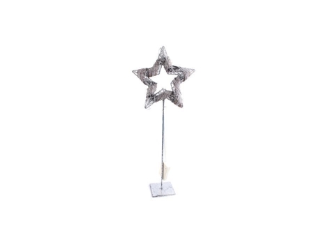 Decoração de Natal - SIL - Estrela de Gelo - Luminosa - Algodão e Metal - 24x63 cm