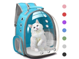 Mochila AQUAFORGE para Cães e Gatos, Transparente, Cápsula, Portátil, Azul
