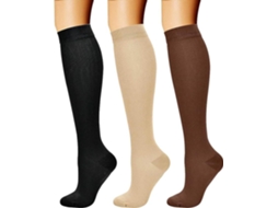 Meias De Compressão Pack 3 Pares S/m Digitallab Para Homens E Mulheres, Suporte Circulatório Para Atividades Físicas, Corrida, Ciclismo