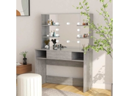 Vidaxl Mesa De Maquilhagem C/ Luzes Led 100x40x135cm Mdf Cinza Cimento