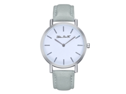Reloj De Pulsera De Cuarzo Para Hombre Y Mujer Con Correa De Pu Simple Y Fashion Zlf0196-y (gris)