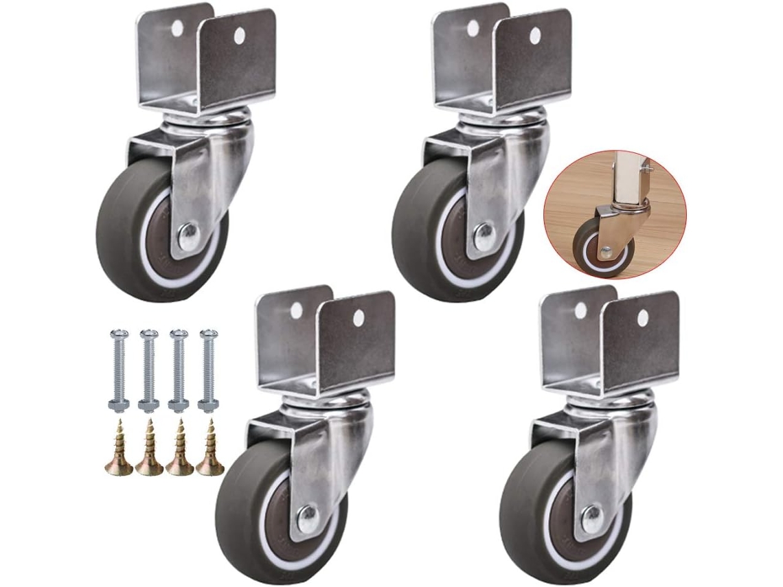 Mato De U Para Móveis, Rodízios Giratórios De Borra, (1,5 Polegadas), 38 Mm, Borracha, Com Freio