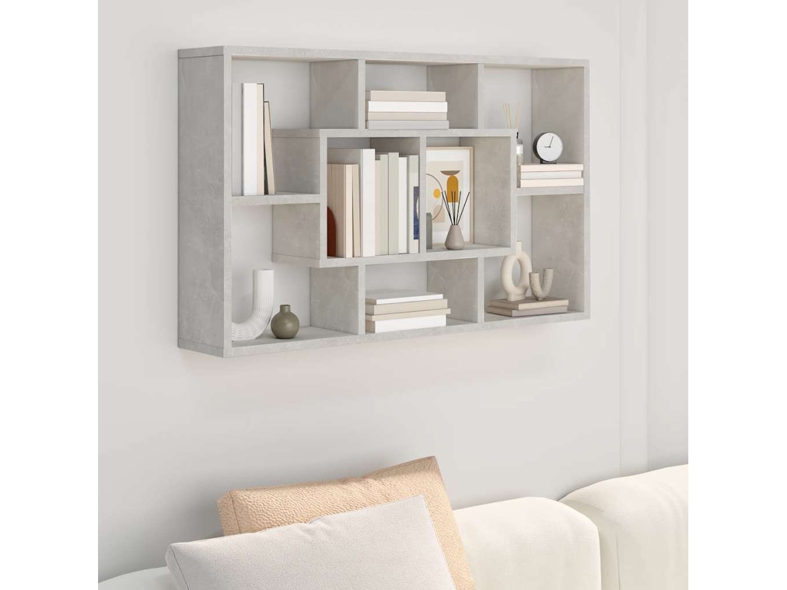 Vidaxl Prateleira De Parede 85x16x52,5cm Derivados De Madeira Cinzento