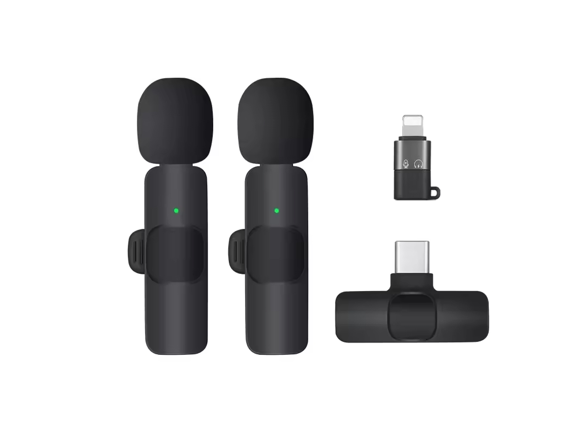Pacote Com 2 Mini Microfones De Lapela Sem Fio Para Iphone E Android Youtube, Tiktok Vlog Aquaforge