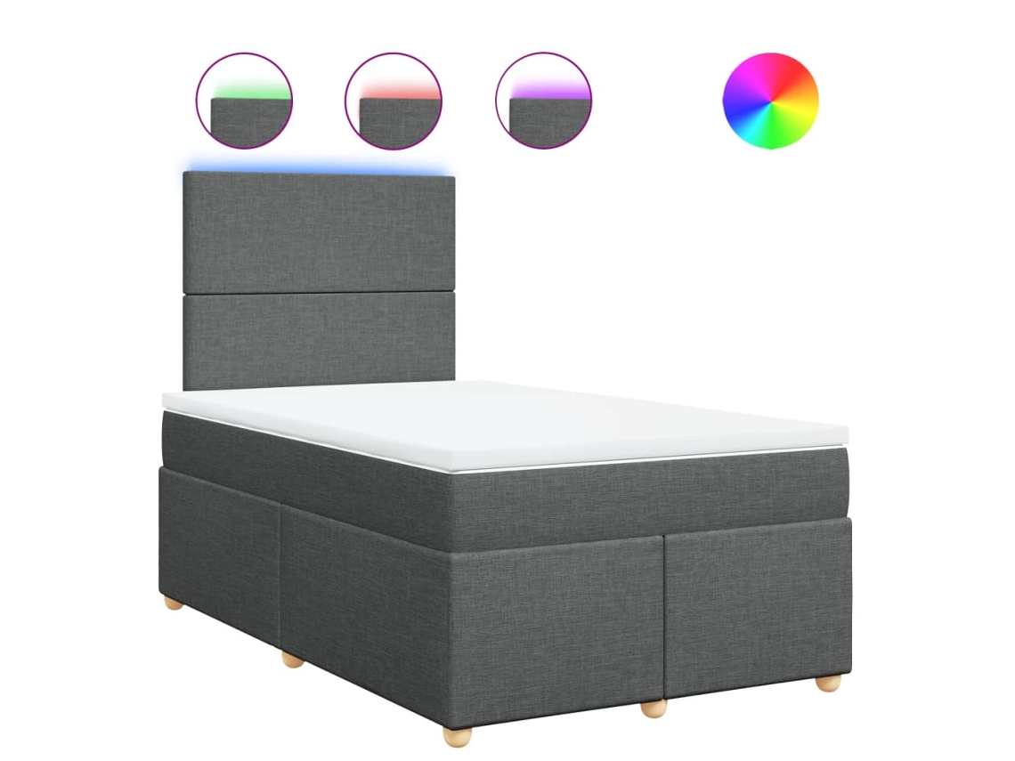 Box Spring Bed, Box Spring Beds Vidaxl Cinzeto Tecido (120 X 190 Cm)