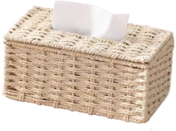Caixa de Lenços de Papel Rattan Trançado S/MARCA, 1 Peça, Decoração Sala e Mesa