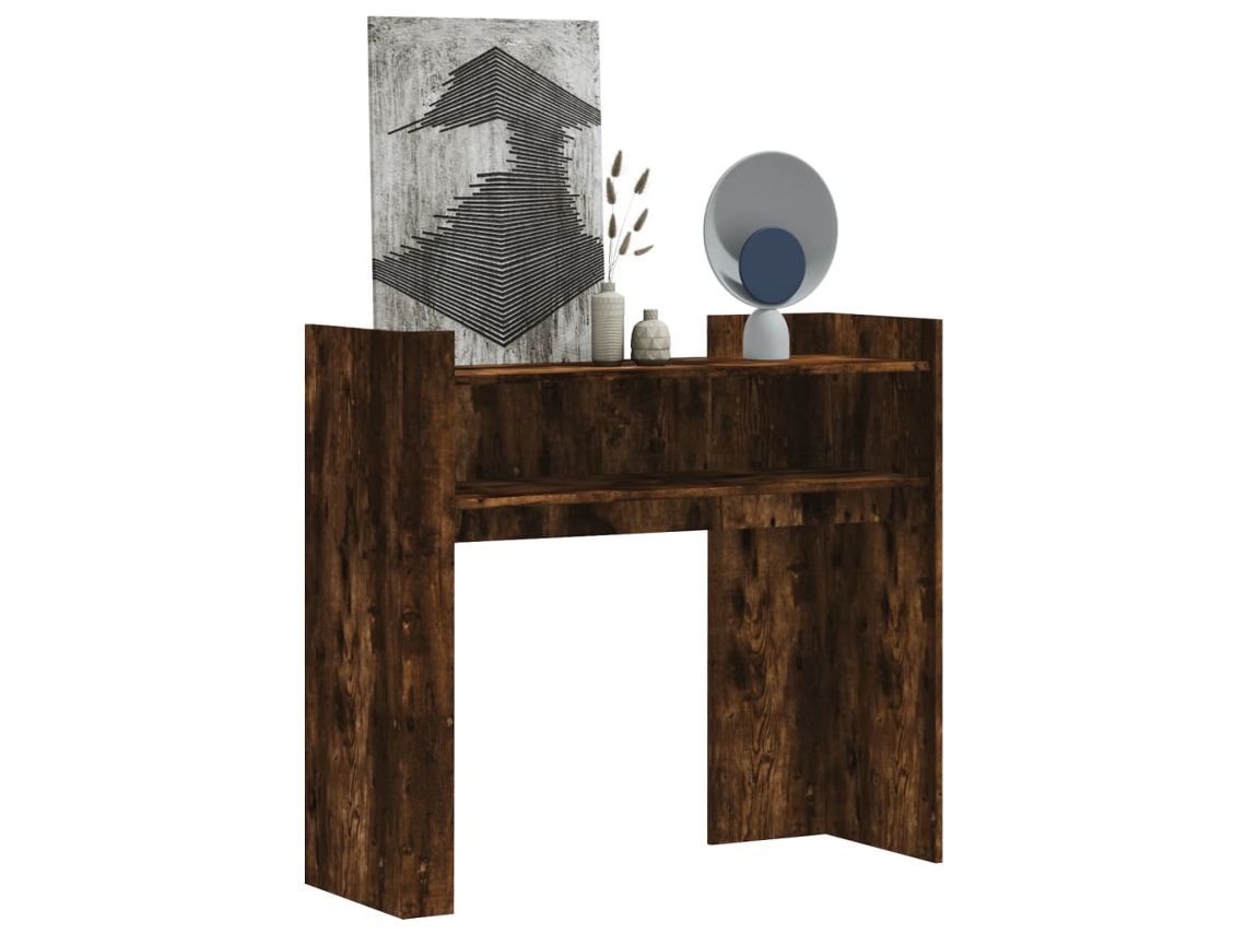 Vidaxl Mesa Consola 100x35x90 Cm Derivados De Madeira Carvalho Fumado