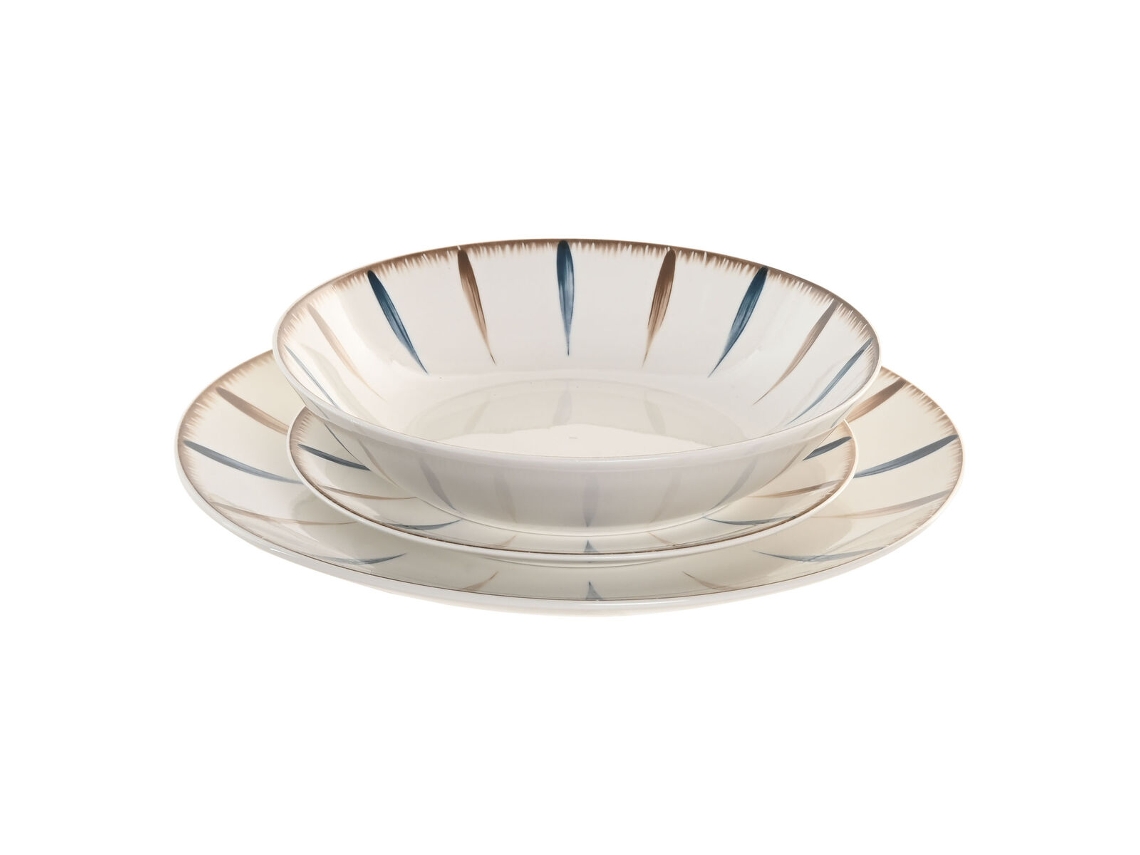 Louça Home Esprit Azul Branco Porcelana 18 Peças