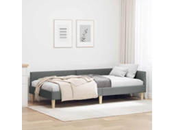 Vidaxl Estrutura de Cama de Canto Cinza Escuro 100 X 200 Cm Tecido