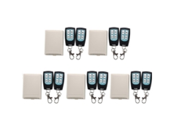 Controle Remoto Sem Fio Rf De 4 Canais, 12 V Cc, Alcance De 200 M, Com 10 Transmissores E Receptores._glo