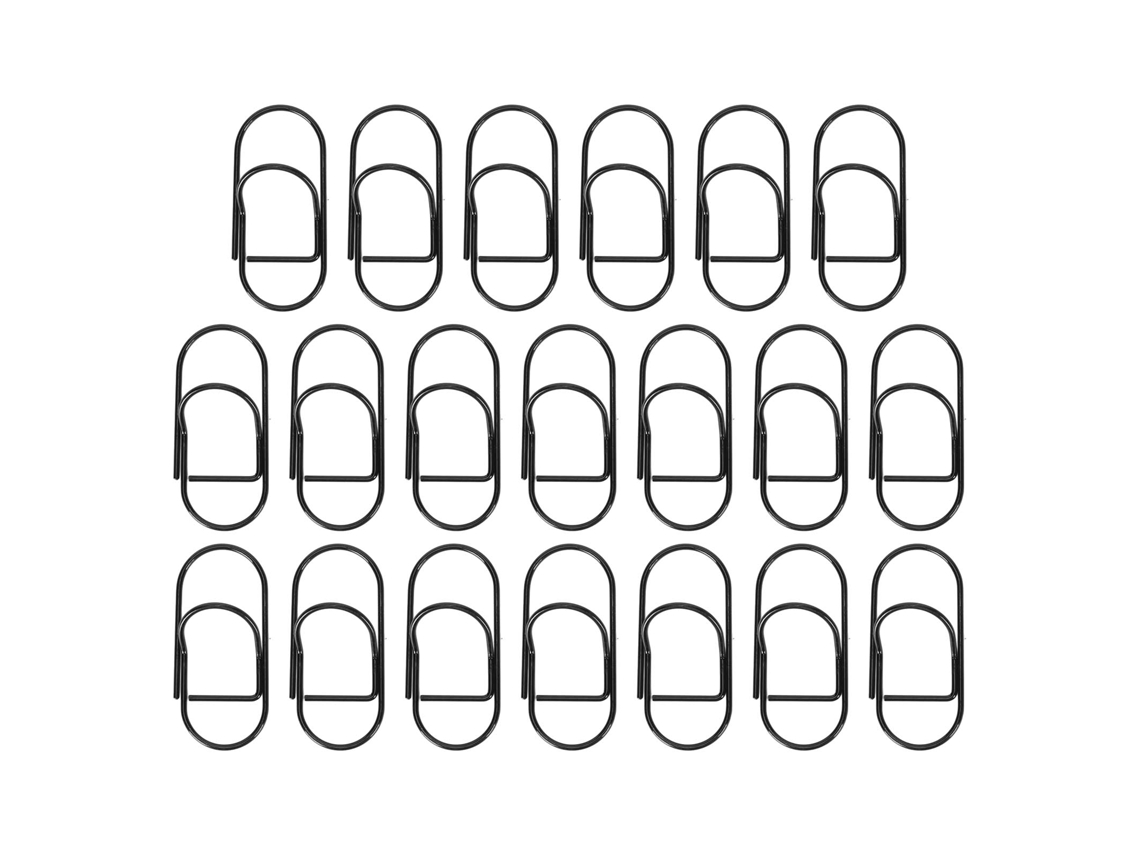 20 Clipes De Papel Fancy Grandes De Plástico Negro Bonitos Para Lar, Escola E Escritório