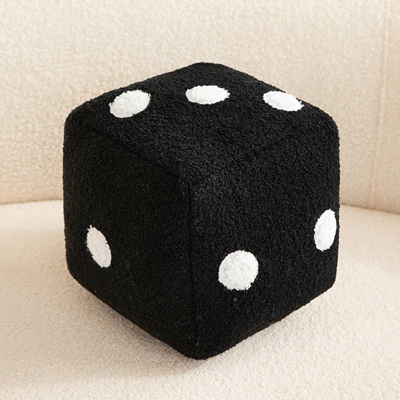 (preto, 20cm) Almofada De Pelúcia Em Formato De Dado, Almofada Quadrada Em Formato De Dado, Brinquedo De Pelúcia