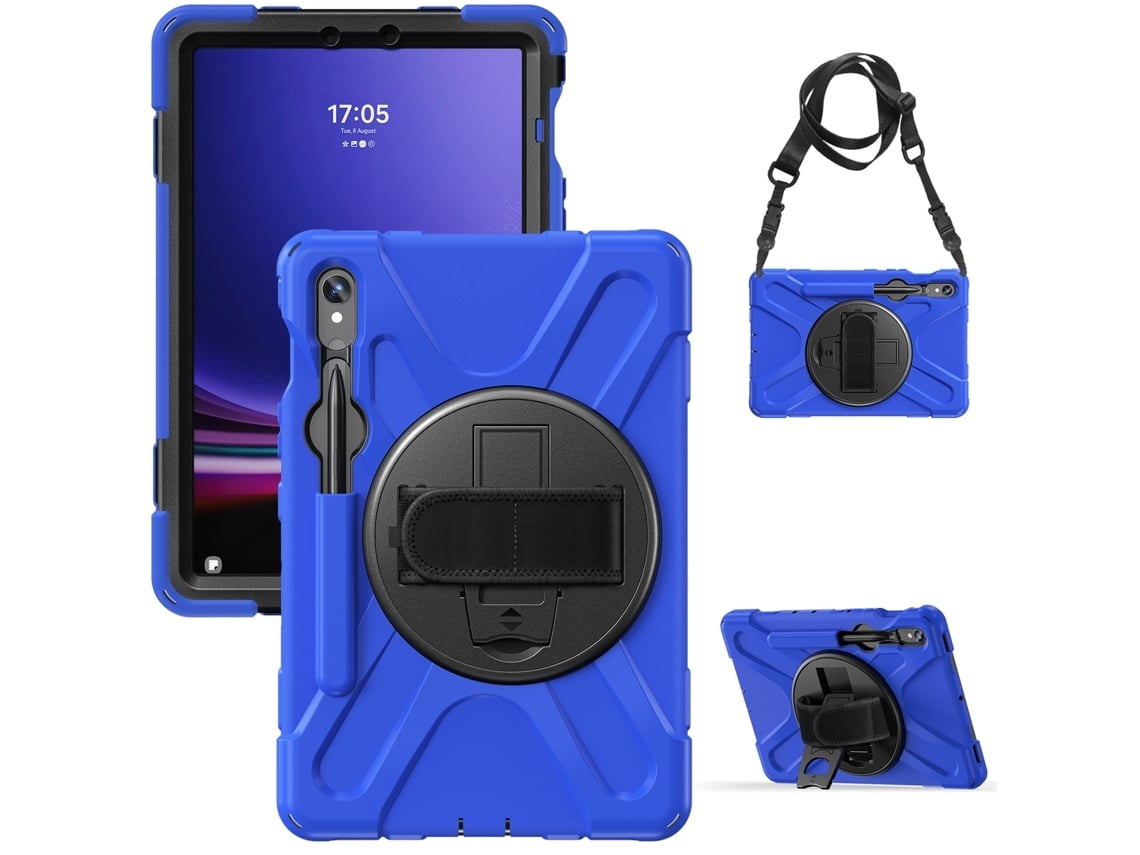 Capa Para Samsung Galaxy Tab S9/s9fe 11 Capa Protetora De Suporte De Cinta Antiqueda Gusshious Azul Escuro