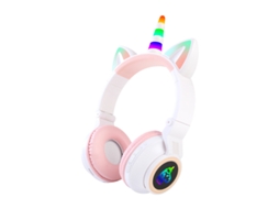 Auscultadores Bluetooth TRUMSEN Jst-27 Over Ear Branco Rosa