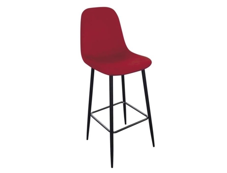 Banqueta alta de veludo vintage Inoui - H. 110 cm - Borgonha - URBAN LIVING - Vermelho - Tecido - Vintage