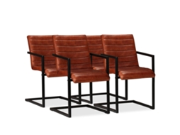 Dining Chair, Dining Chairs Vidaxl Marrom Couro (n/a)
