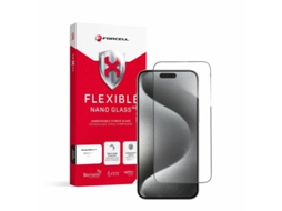 Película de Ecrã Nano Flexível para iPhone 15 Pro Max FORCELL Vidro Preto