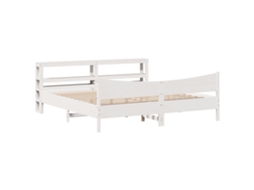 Bed Frame, Bed Frames Vidaxl Branco Madeira De Pinho (200 X 200 Cm)