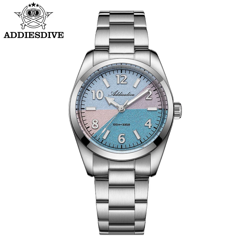 Relógio Feminino (blue Lake) Com Cristal De Safira, Novo Relógio De Luxo Em Aço Inoxidável Com Mecanismo De Quartzo.