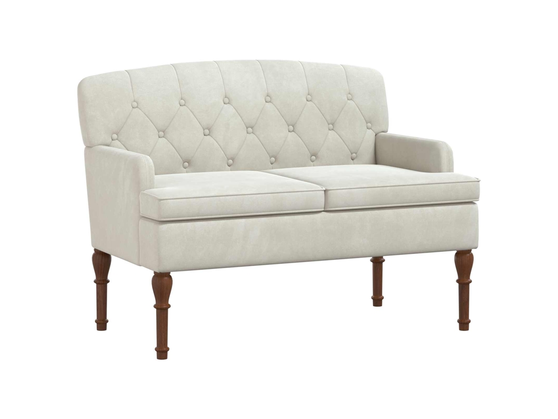 Conjunto 1 Pernas Torneadas Vidaxl Creme Veludo (111 X 65 X 79 Cm)