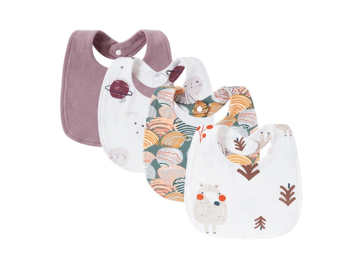 Conjunto De Babador De Algodão, 4 Unidades De Babador De Alimentação Para Recém-nascidos Toalha De Saliva Absorvente Pano De Arroto Para Bebês Pa