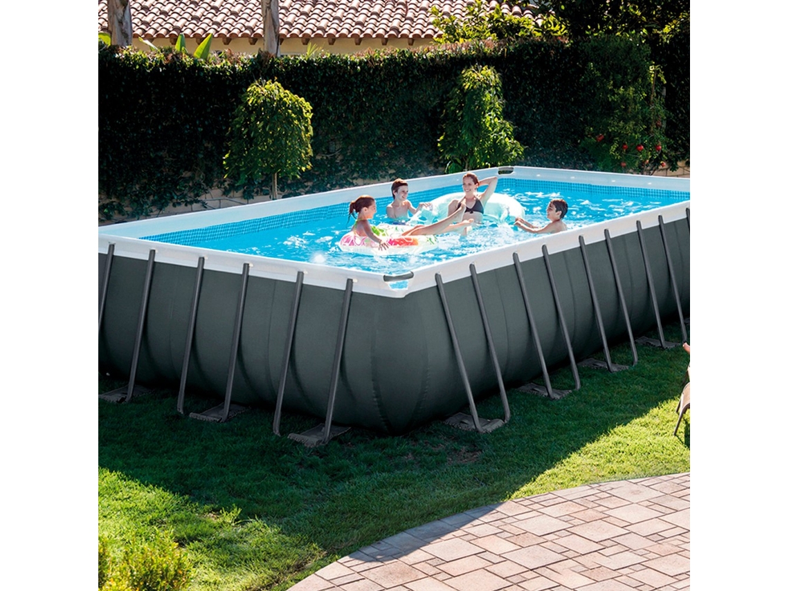 Piscina Tubular INTEX com Bomba + Clorador Salino (732x366x132cm - 31.805L)Piscina Tubular INTEX Desmontável com Bomba + Clorador Salino (732x366x132cm - 31.805L)