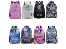Mochila Unissex Com Estampa Do Stitch Em Estilo Cartoon, Ideal Para Estudantes, Escola E Viagens_xhk Preta Aquaforge