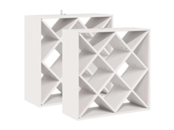 Conjunto 2 Escorredor De Vinho Vidaxl Branco Madeira De Pinho Maciça (62 X 25 X 62 Cm)