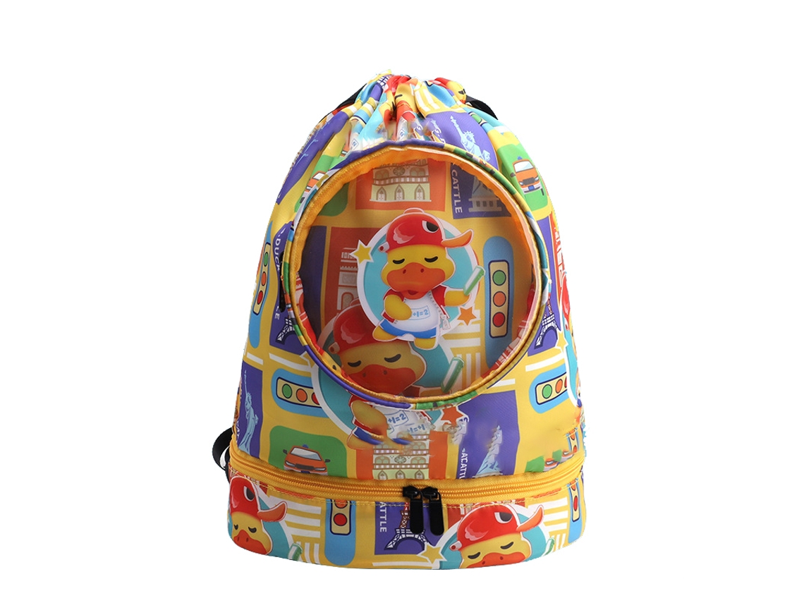 Mochila Infantil de Natação Seca/molhada Separada Amarela